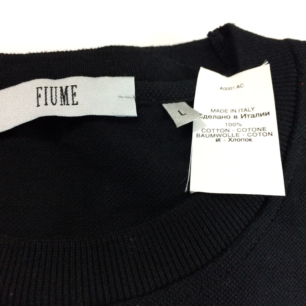 Sweater Pullover Short Sleeve Black Knit Made in Italy Large - Picture 4 of 6